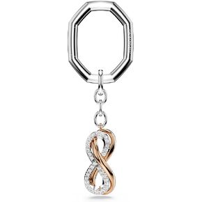 Swarovski Hyperbola Key Ring, Double Infinity Symbol Motif with Clear Crystals in Mixed Metal Finish, Part of the Swarovski Hyperbola Collection