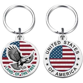 TGCNQ Patriotic American Keychain - United States of America Flag Pendant, Perfect for Proud Patriots, Gifts for Christmas America