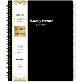 2025-2027 Monthly Planner/Calendar - 3 Year Monthly Planner 2025-2027, 9'' x 11'', January 2025 - December 2027, Calendar Planner with 36 Months Tabs, Double-side Pocket, Holidays, Notes Pages