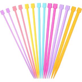 14PCS Knitting Needles 10 inch Long Colorful Knit Needle Set Knitting Kit DIY Craft Yarn Weaving Tool,4mm to 10mm