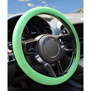 Zlirfy Universal Soft Silicone Steering Wheel Cover,Anti-Slip Steering Cover,Breathable Great Grip Cover for Steering Wheel,13“-15" Steering Wheel Protector,Fit for Most Cars,Trucks,SUV (Black)