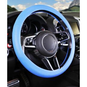 Zlirfy Universal Soft Silicone Steering Wheel Cover,Anti-Slip Steering Cover,Breathable Great Grip Cover for Steering Wheel,13“-15" Steering Wheel Protector,Fit for Most Cars,Trucks,SUV (Black)