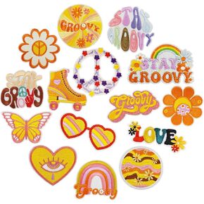 25Pcs Iron on Patches Embroidered Patches, Cute Applique Patches DIY Accessories for Hats, Clothes, Jeans, Backpacks, Shoes