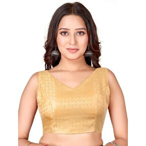 Chandrakala Sleeveless Blouses for Women Sarees,V Neck Backless Readymade Crop top Choli(B218-P) in Kuwait