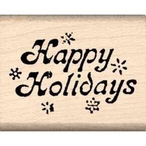 Stamps by Impression Happy Holidays Christmas Rubber Stamp - ST 0168-1" x 1.25"