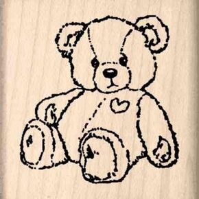 Stamps by Impression Heart Bear Rubber Stamp