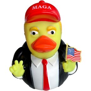 Trump Duck Trump Ducks for Jeeps Rubber Ducks Holding United States Lapel Flag pin car Dashboard Ornaments, Trump Merchandise can Also be Used for Bathing Trump with a red hat
