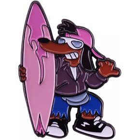 Poochie Poochy Dog Itchy Surfer Surfing Beach Dude Sunglasses Cool Animated Cartoon Comedy TV Show Animation Funny Humor Joke 1.5" Enamel Pin Badge