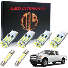 LED Interior Light Accessories Kit for 1999-2016 Ford F250 F350 6000k White Map Dome Visor Cargo License Plate Bulbs (16 Pieces)