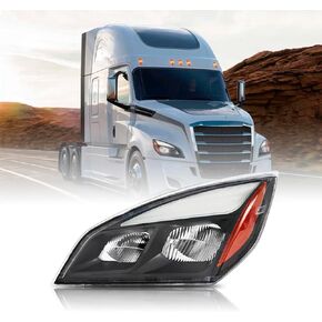 Freightliner Headlights for Cascadia Freightliner Cascadia 2018-2024,Replacement Headlamp DOT and SAE Approved (Black, Left)