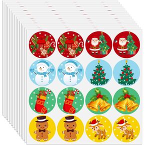 560 Pcs Merry Christmas Stickers for Envelope, 1.5 Inch Round Christmas Envelope Seals, Adhesive Holiday Stickers for Envelopes, Large Christmas Tags Stickers Labels for Cards Xmas Crafts Gifts Decor