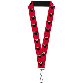 Buckle Down Lanyard-1.0-Minnie Mouse Silhouette Red/Black/Polka Dot