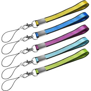 5 pcs Hand Wrist Straps Lanyards, Colorful Wristlet Lanyard for Mobile Phone Camera Car Key USB Flash Drive Wallet ID Card Badge Name Tag Flashlight Outdoor Portable Water Cup whistle walkie-talkie