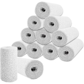 12 Pack Plaster Cloth Rolls, 4 x 177 Inches Plaster Gauze Plaster Bandages Wrap Strips, Plaster Strips for DIY Hobby Crafts, Belly Cast, Mask Making, Body Molds