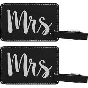 Newlywed Gifts Mr & Mrs Luggage Tags Wedding Laser Engraved Leatherette Luggage Tags