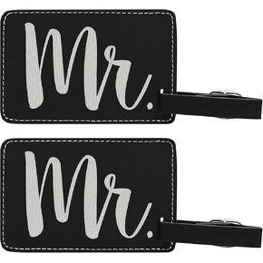 Newlywed Gifts Mr & Mrs Luggage Tags Wedding Laser Engraved Leatherette Luggage Tags