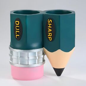 Sharp and Dull Pencil Holder for Classroom, Cute Pencil Dispenser for Classroom, Pencil Shaped Pencil Holder, Pencil Organizer Container for School Teachers Students Office Desk Gift (Yellow)