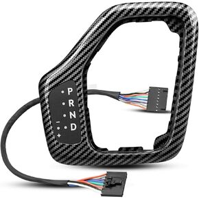 Upgrade Shifter Bezel with Harness Kit Fit for Jeep Cherokee 2014-2018, Carbon Fiber Appearance Shifter Bezel Replace 5YD27LS5AA 68413957AA 5YD27XSAAA 68413957AA 601-401 601-402