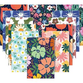 Maitys 30 Pcs A5 Aesthetic Watercolor Flower Design Line Notebook Journals Bulk A5 Composition Notebook School Supplies 8.27'' x 5.91'' for Teen Girls Kids Adult College Gift (Flower Style)