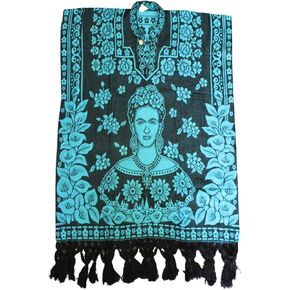 Del Mex Hand Woven Mexican Shawl Poncho Gaban Frida