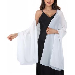 MUQU Shawls and Wraps for Evening Dresses - Sheer Chiffon Shawl Wedding Evening Scarf for Women