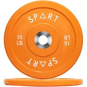 Color Coded Olympic 2-Inch Rubber Bumper Plate Weight Plate with Stainless Steel Insert Hub for Strength Training, Weightlifting and Crossfit, 10LB/15LB/25LB/35LB/45LB/55LB, Single and Pair in Kuwait