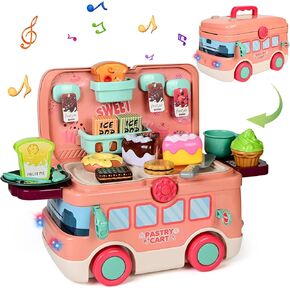 Burger Shop Toys,Pretend Play Fast Food Toys,Fast Food Play Set with Music&Light for Kids,Preschool Gift for Toddlers,Girls,Boys,Child