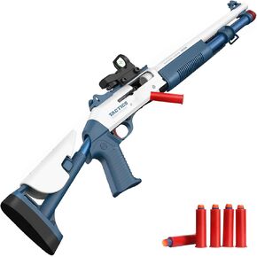 Tovol Zerky Soft Foam Blaster Toy Dart Gun Spring- Air Pump Shotgun Play Set Shell Ejecting with Scope and Bullets for Teens Youth