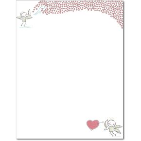Bow and Arrow Heart of Love Stationery Paper - 80 Sheets