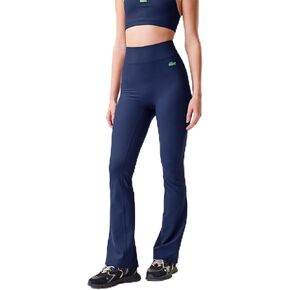 Lacoste x Bandier Womens Ribbed Flare Pants, Arielle Green, L