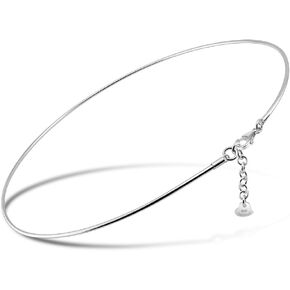 HJ JEWELRY Minimalist Fashion Silver/Gold/Rose Gold Circle Choker Necklace For Women