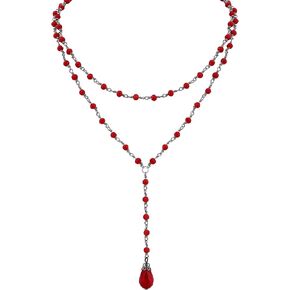 Sacina Gothic Layered Red Choker, Dainty Y Necklace, Teardrop Necklace, Bead Necklace, Gothic Necklace, Goth Necklace, Christmas Jewelry Gift for Women