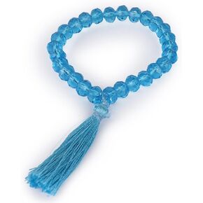 BISMAADH Reiki Healing Crystal Beads Bracelet Prayer- Handmade Gem Semi Precious Stones Stretch Bracelet With Tassel Charms Wrist Band
