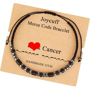 JoycuFF مورس كود أساور للنساء السرطان الثدي أساور قابل للتعديل تشجيع تحفيزي ملهمة المجوهرات المصنوعة يدويا السرطان الناجي الهدايا لها in Kuwait