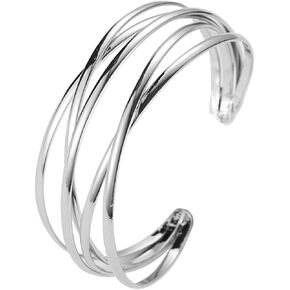 YBMYCM Chunky Gold Cuff Bracelet for Women Gold Line Web Wrist Cuff Bangle Bracelet Fashion Costume Jewelry