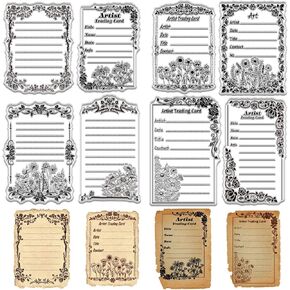 CRASPIRE 2 Sheets Rose Border Clear Stamps Letterhead Background Flower Reusable Transparent Silicone Stamp Seals for Journaling Card Making Decor DIY Scrapbooking Photo Album Decorative Stamp Sheets