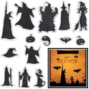 Halloween Clear Stamps for Card Making Halloween Words Ghost Pumpkins Cats Clear Stamp Halloween Animals Transparent Silicone Stamp for DIY Scrapbooking Embossing Paper Card Album Decoration Craft