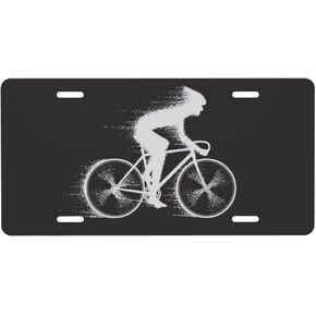 Sport Racer Rides Bicycle Fast License Plate Front Car Decorative Novelty Auto Plate Car Tag Vanity Gift Metal Aluminum Plate for Women/Man 12x6 inch Wall Decor