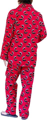 LA CERA Women's Cotton Lace Trimmed Cotton Flannel Pajama Set, 100% Cotton, Full Button Front Top, Long Sleeves in Saudi Arabia