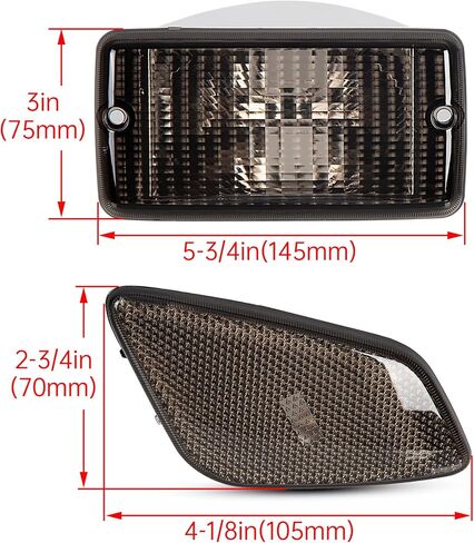 إشارة ECOTRIC + أضواء العلامات الجانبية متوافقة مع 1997-2006 Jeep Wrangler TJ Chassis Smoke Bumper Signal Lights & Fender Side Marker Set in Saudi Arabia