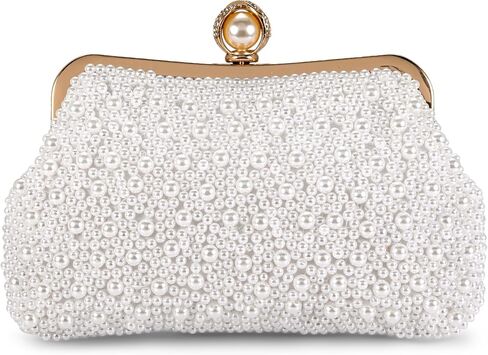 FALETO Pearl Clutch Bag for Women Evening Wedding Party Bridal Handbag Ladies Beaded Clutch Purse for Party in Saudi Arabia