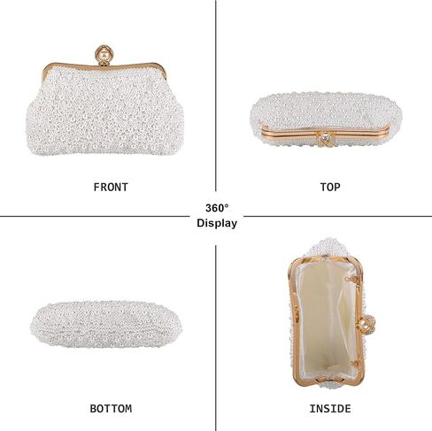 FALETO Pearl Clutch Bag for Women Evening Wedding Party Bridal Handbag Ladies Beaded Clutch Purse for Party in Saudi Arabia