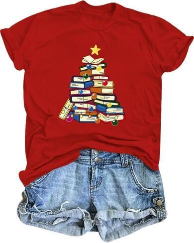 Christmas Shirts Women Christmas Tee Shirts for Family Holiday T Shirts Christmas T-Shirt Graphic Tees Xmas Gift Tops in Kuwait