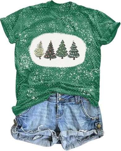 Christmas Shirts Women Christmas Tee Shirts for Family Holiday T Shirts Christmas T-Shirt Graphic Tees Xmas Gift Tops in Kuwait
