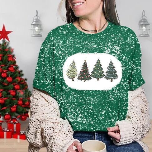 Christmas Shirts Women Christmas Tee Shirts for Family Holiday T Shirts Christmas T-Shirt Graphic Tees Xmas Gift Tops in Kuwait