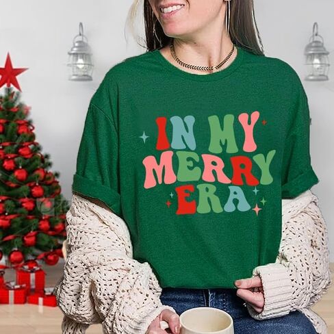 Christmas Shirts Women Christmas Tee Shirts for Family Holiday T Shirts Christmas T-Shirt Graphic Tees Xmas Gift Tops in Kuwait