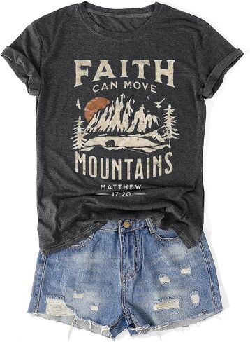 Womens Vintage Flowers T-Shirts Cute Floral Graphic Tees Wildflowers Cottagecore Tshirts Summer Casual Short Sleeve Tops in Kuwait