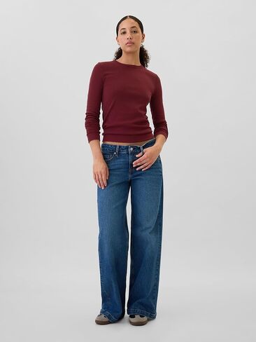 GAP Women's Long Sleeve Essential Ribbed Top in Saudi Arabia
