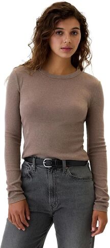 GAP Women's Long Sleeve Essential Ribbed Top in Saudi Arabia