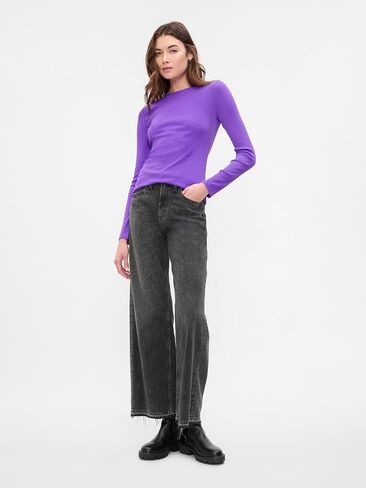 GAP Women's Long Sleeve Essential Ribbed Top in Saudi Arabia